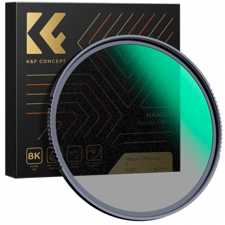 K&F Concept 82mm Black Pro-Mist Filter 1 Cinematic Look Nano-X Series KF01.1669